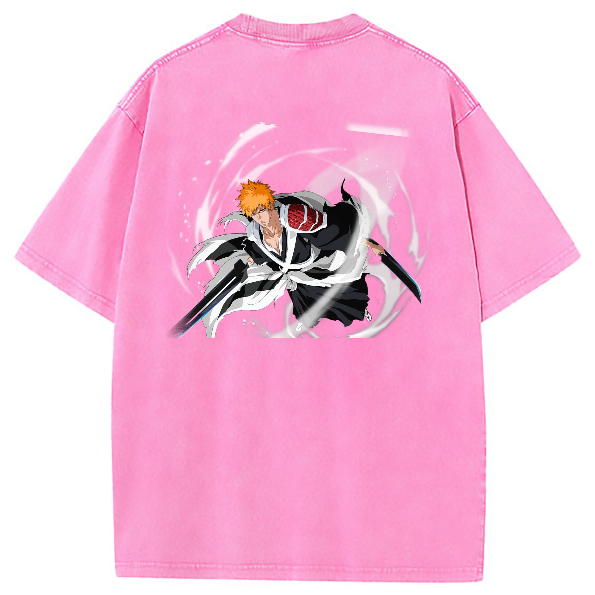 （画像用） ブリーチ 黒崎一護（くろさき いちご）BLEACH Kurosaki Ichigo 綿100% ヴィンテージ風 半袖Tシャツ（背面プリント）